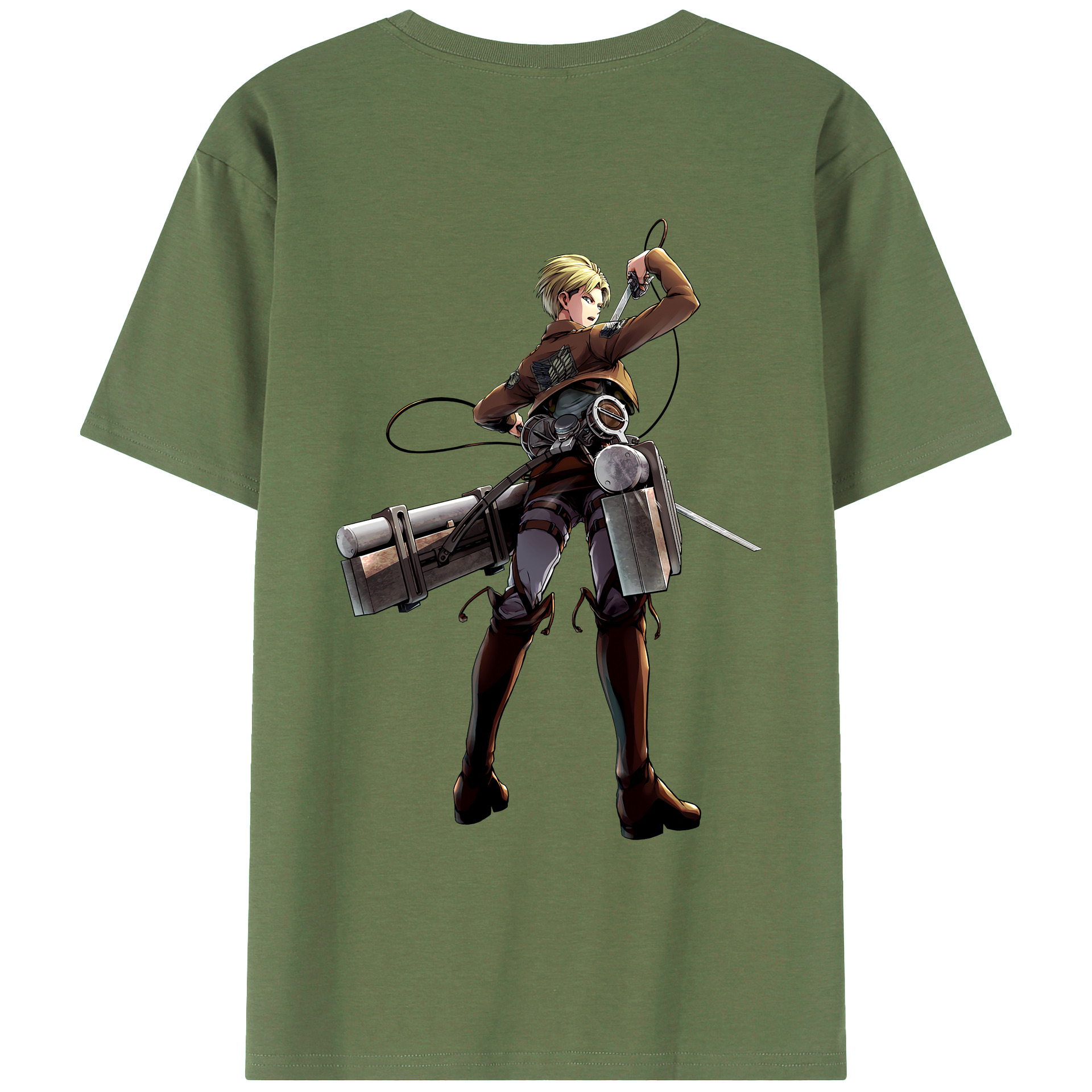 （画像用） 進撃の巨人 Attack on Titan 綿100％ メンズ半袖Tシャツ（バックプリント） 通気性